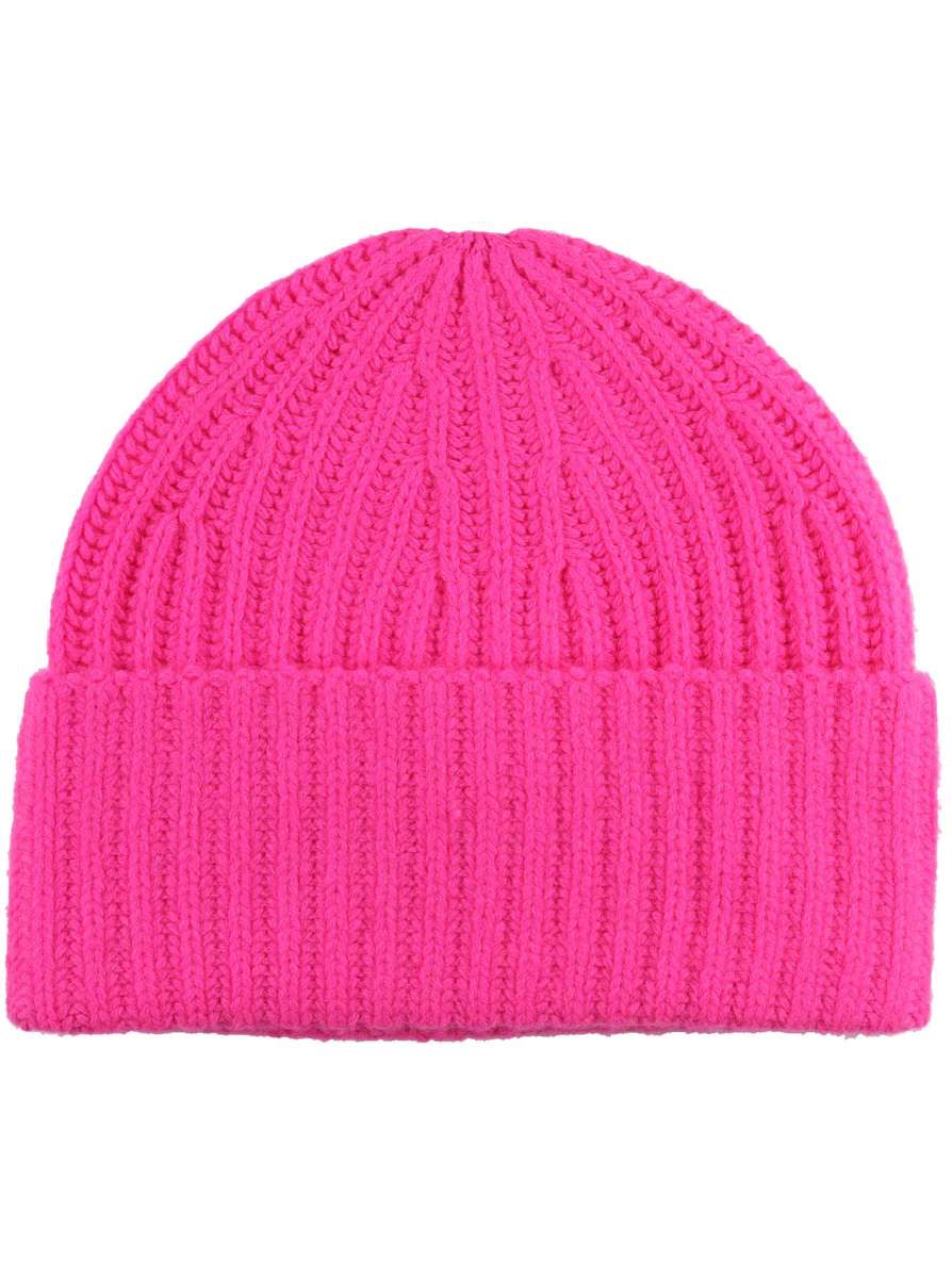 ? Zwillingsherz 100% Kaschmir Ribbon Beanie neonpink 