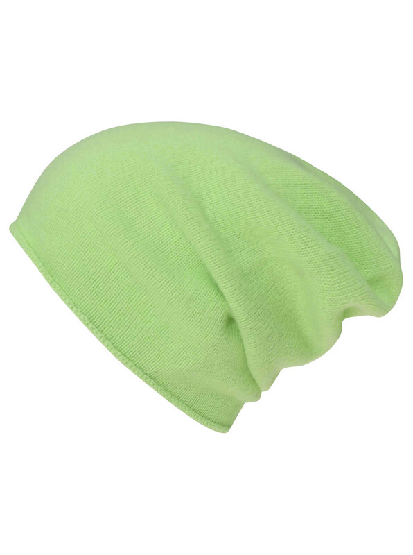 Zwillingsherz Beanie 100% Cashmere neongrün