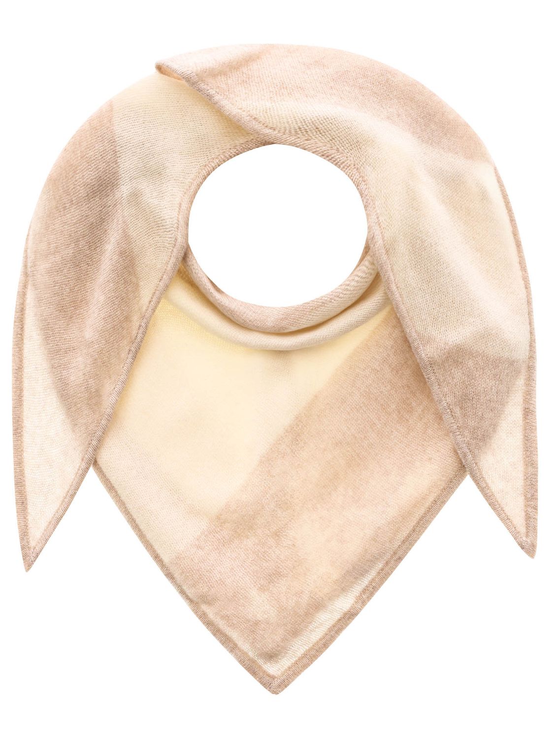Zwillingsherz 3—Eckstuch 100% Cashmere beige