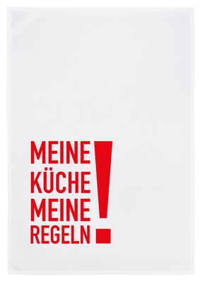 17;30 Geschirrtuch weiss, MEINE KÜCHE MEINE REGELN! 17;30 Geschirrtuch weiss, MEINE KÜCHE MEINE REGELN!
