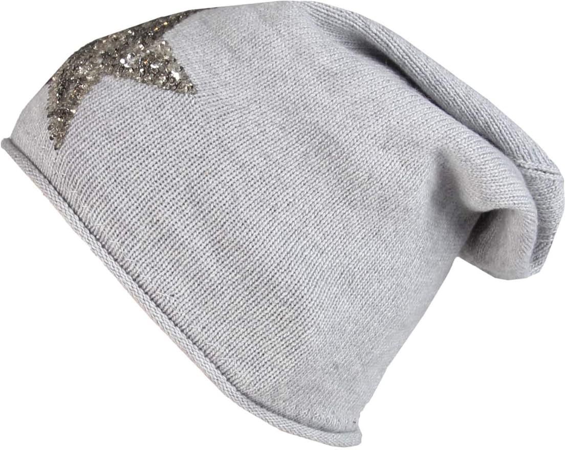 ? Zwillingsherz Cashmere Beanie Fleece "Paillette" grau