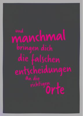 17;30 Geschirrtuch grau, und manchmal bringen dich die falschen Entscheidungen an die richtigen Orte