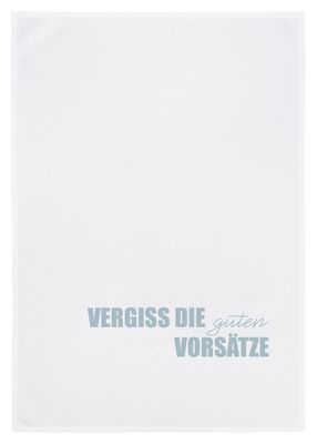 17;30 Geschirrtuch weiß, Vergiss die guten Vorsätze 17;30 Geschirrtuch weiß, Vergiss die guten Vorsätze