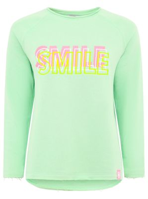 ? Zwillingsherz Sweatshirt SMILE neongrün ? Zwillingsherz Sweatshirt SMILE neongrün