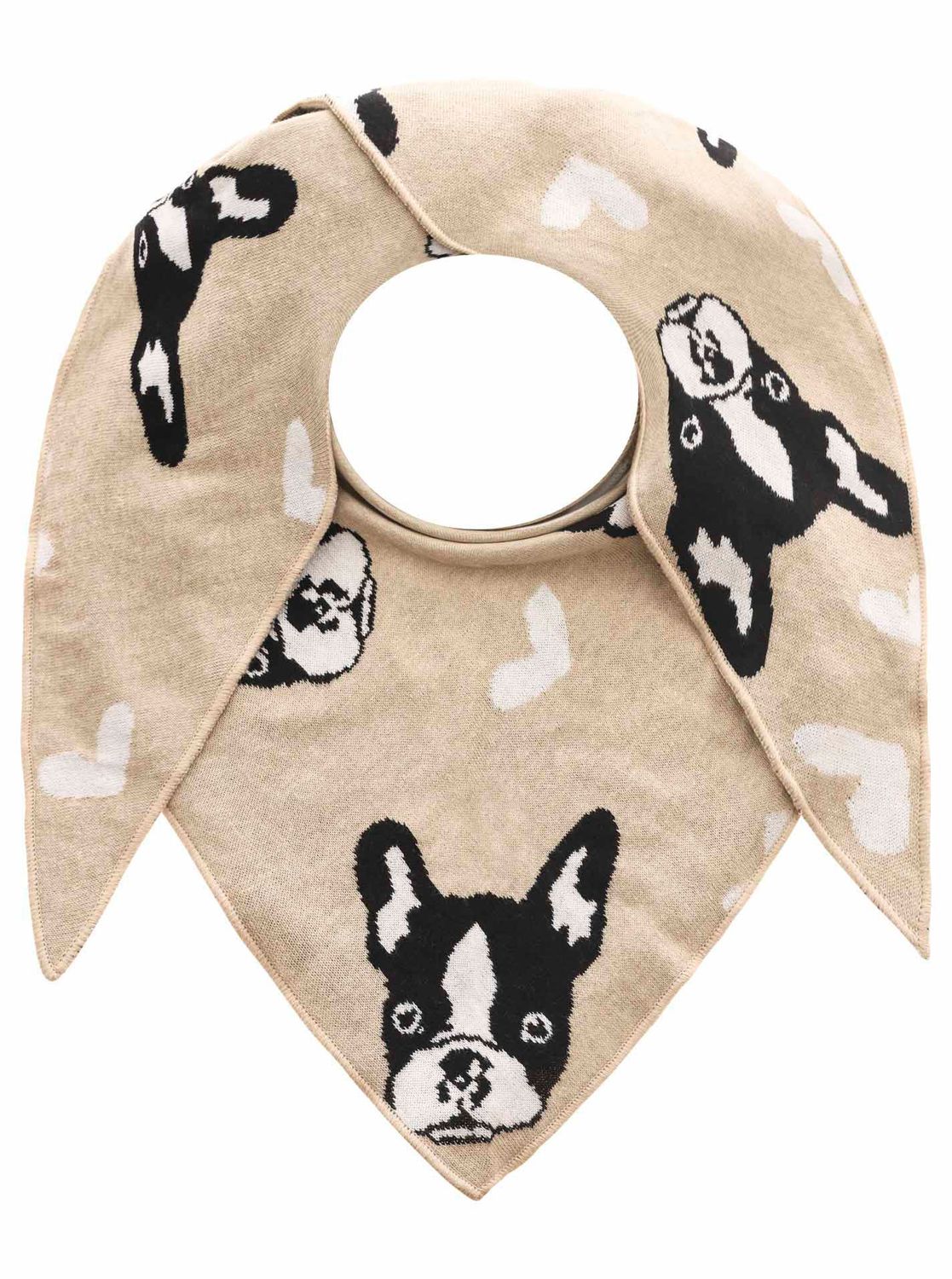 ? Zwillingsherz Dreieckstuch Herzenshund beige