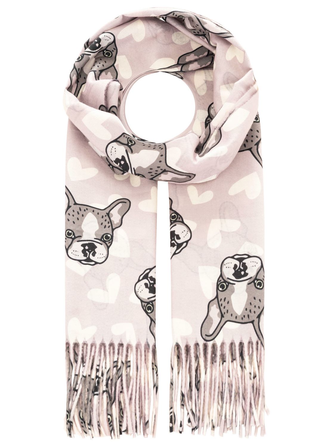 ? Zwillingsherz Winterschal Digital Print "Frenchie Love"