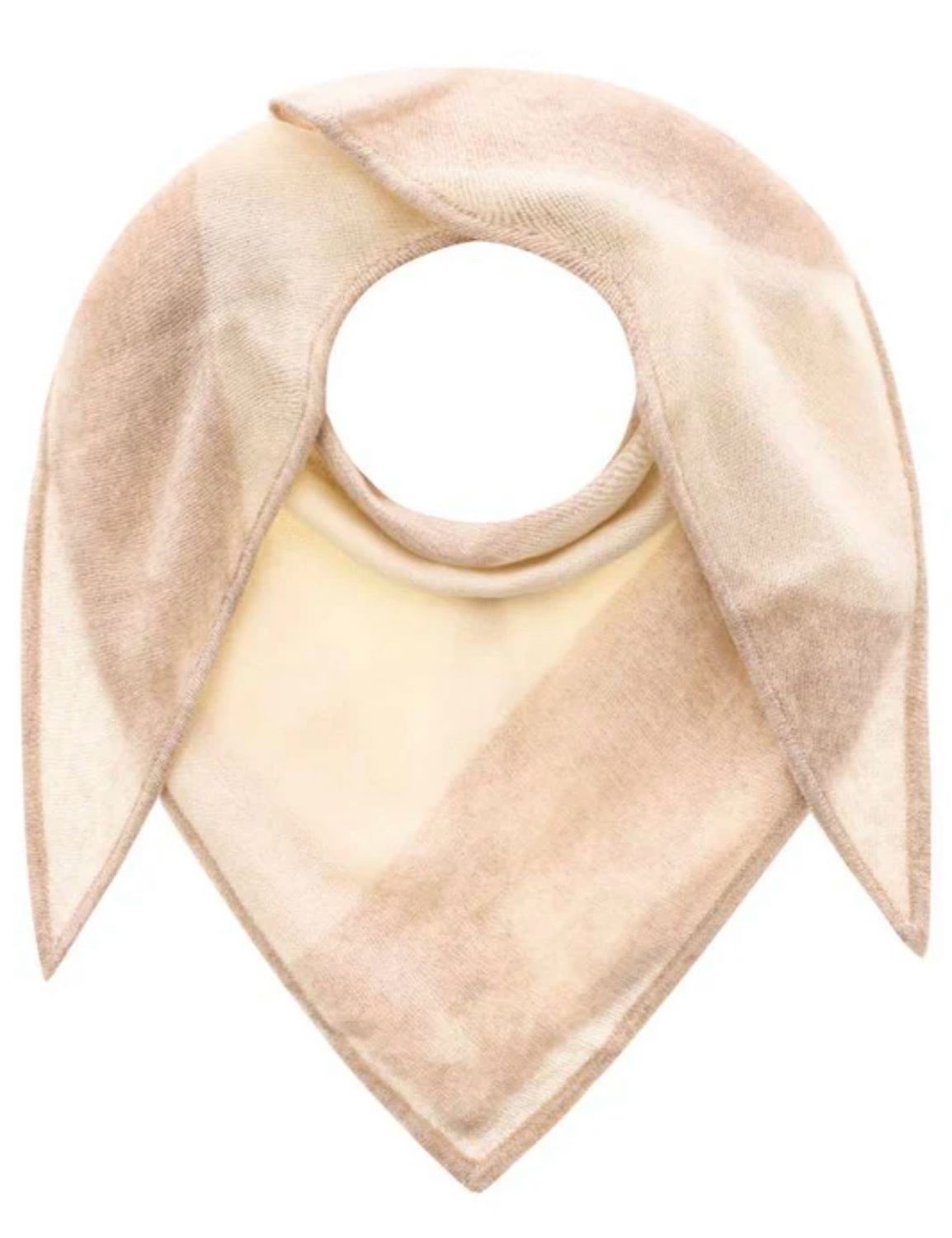 ? Zwillingsherz 100% Kaschmir Dreieckstuch „Streifen“ beige