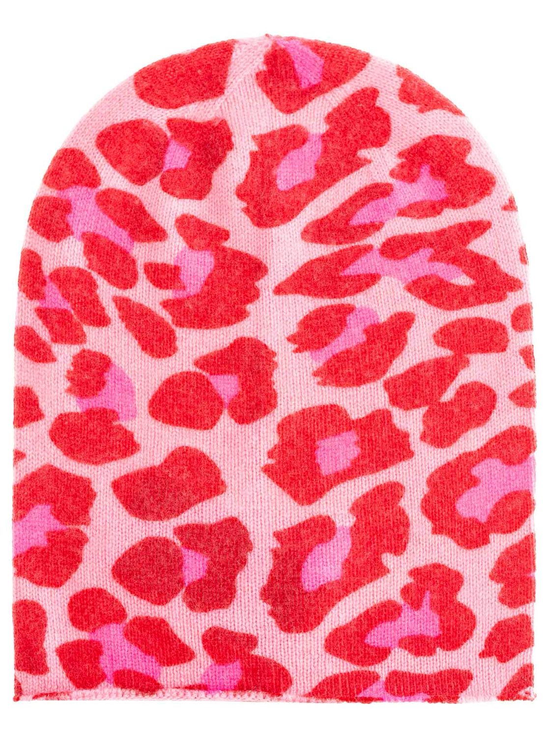 ? Zwillingsherz Beanie 100% Cashmere „Leo Print“ Bubblegum