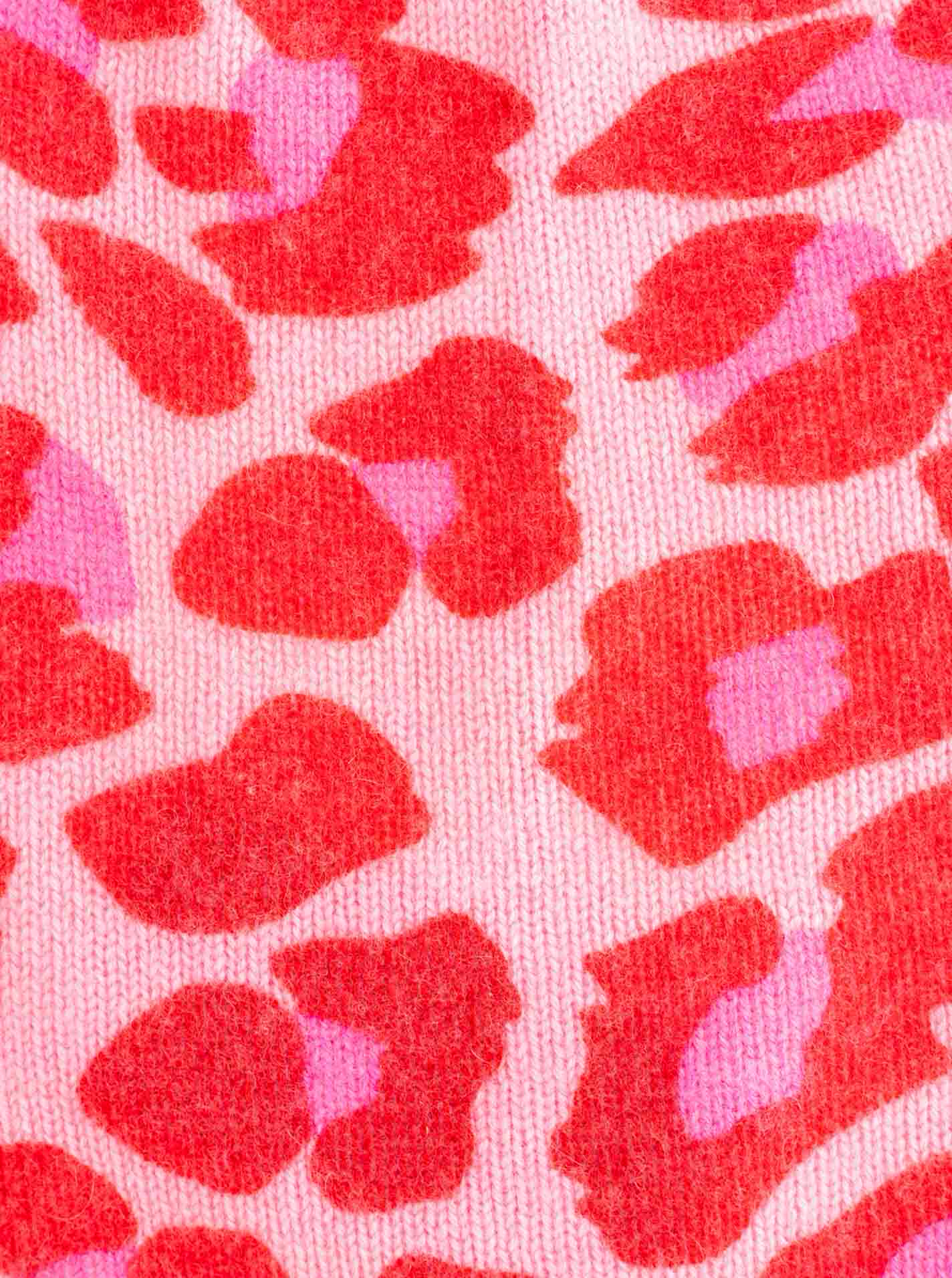 ? Zwillingsherz Beanie 100% Cashmere „Leo Print“ Bubblegum