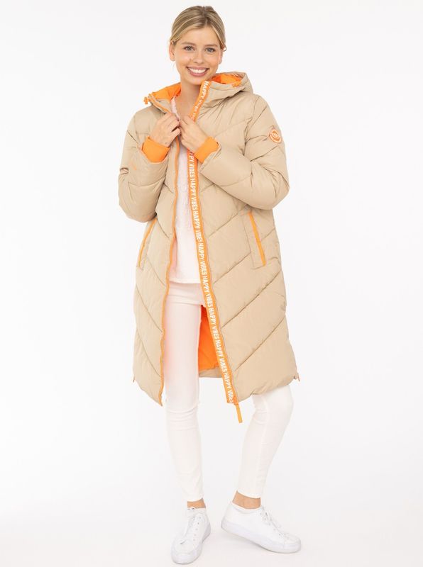 ? Zwillingsherz Steppmantel „Happy Vibes Strandpink“ beige