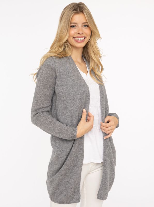 ? Zwillingsherz 100% Cashmere XXL Cardigan Lang "Uni" grau
