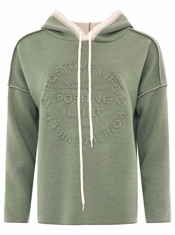 ? Zwillingsherz Hoodie Doubleface „Positive Mind“ oliv ? Zwillingsherz Hoodie Doubleface „Positive Mind“ oliv