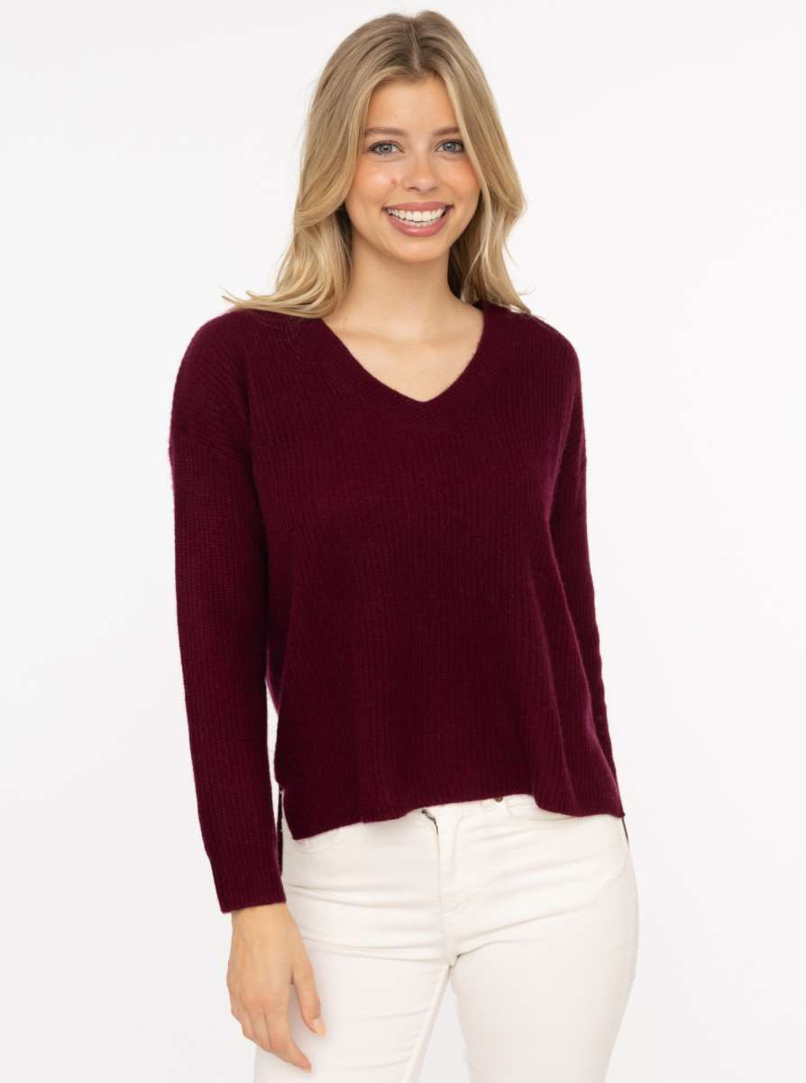 ? Zwillingsherz 100% Kaschmir V-Pullover 