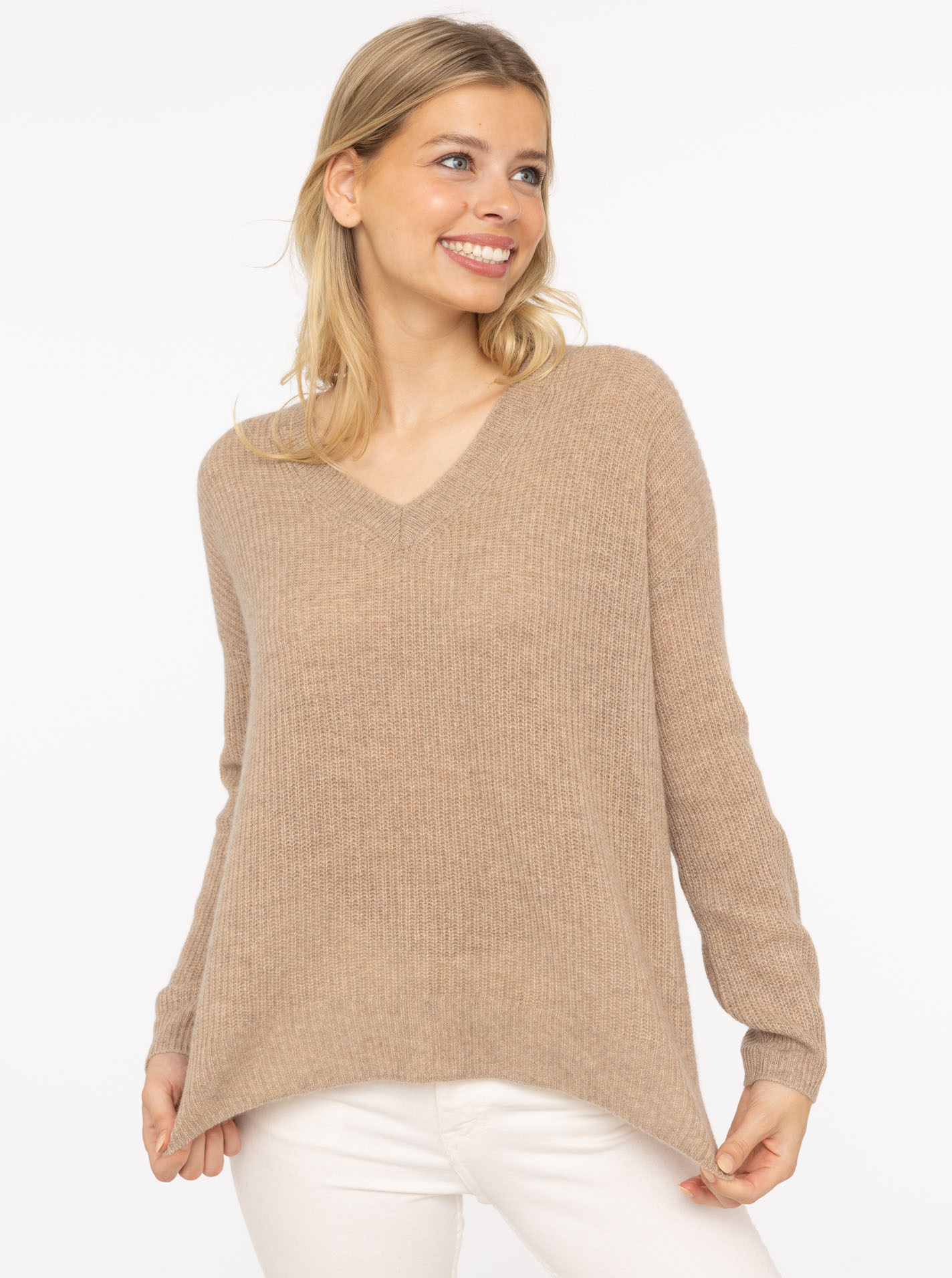 ? Zwillingsherz 100% Kaschmir V-Pullover 