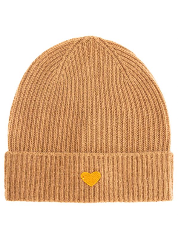 ? Zwillingsherz Mütze 100% CASHMERE Rippe Herz beige ? Zwillingsherz Mütze 100% CASHMERE Rippe Herz beige