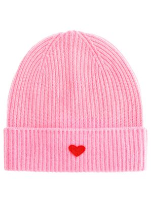 ? Zwillingsherz Mütze 100% CASHMERE Rippe Herz bubblegum ? Zwillingsherz Mütze 100% CASHMERE Rippe Herz bubblegum