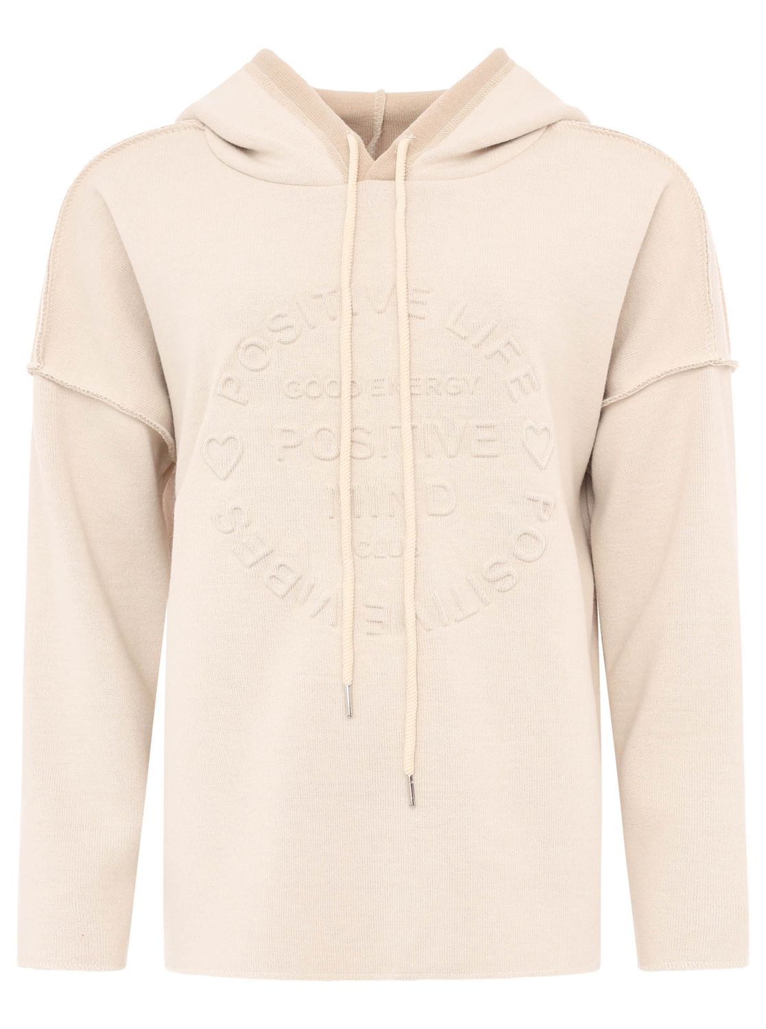 ? Zwillingsherz Hoodie Doubleface „Positive Mind“ hellbeige ? Zwillingsherz Hoodie Doubleface „Positive Mind“ hellbeige