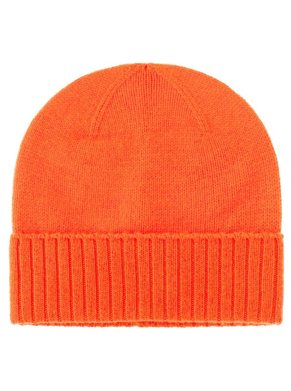 ? Zwillingsherz Mütze 100% CASHMERE gerippter Umschlag neonorange ? Zwillingsherz Mütze 100% CASHMERE gerippter Umschlag neonorange