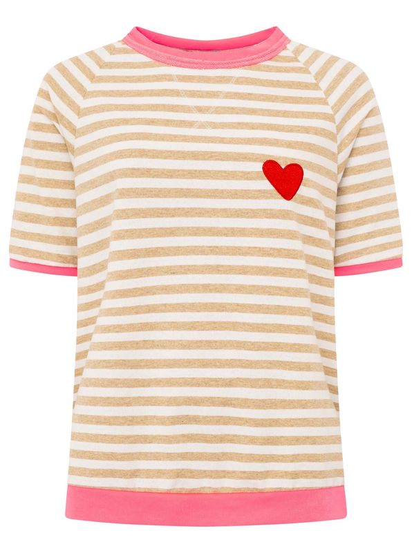 ? Zwillingsherz Shirt Streifen und Herz beige ? Zwillingsherz Shirt Streifen und Herz beige
