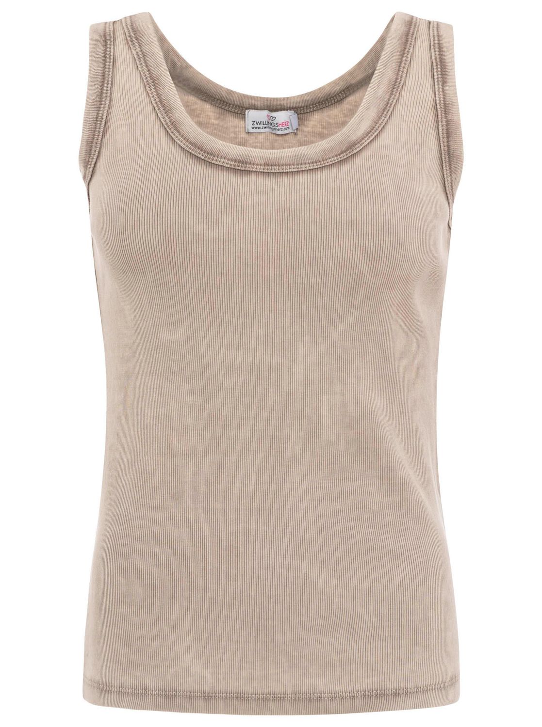 ?Zwillingsherz Tanktop stone washed taupe ?Zwillingsherz Tanktop stone washed taupe