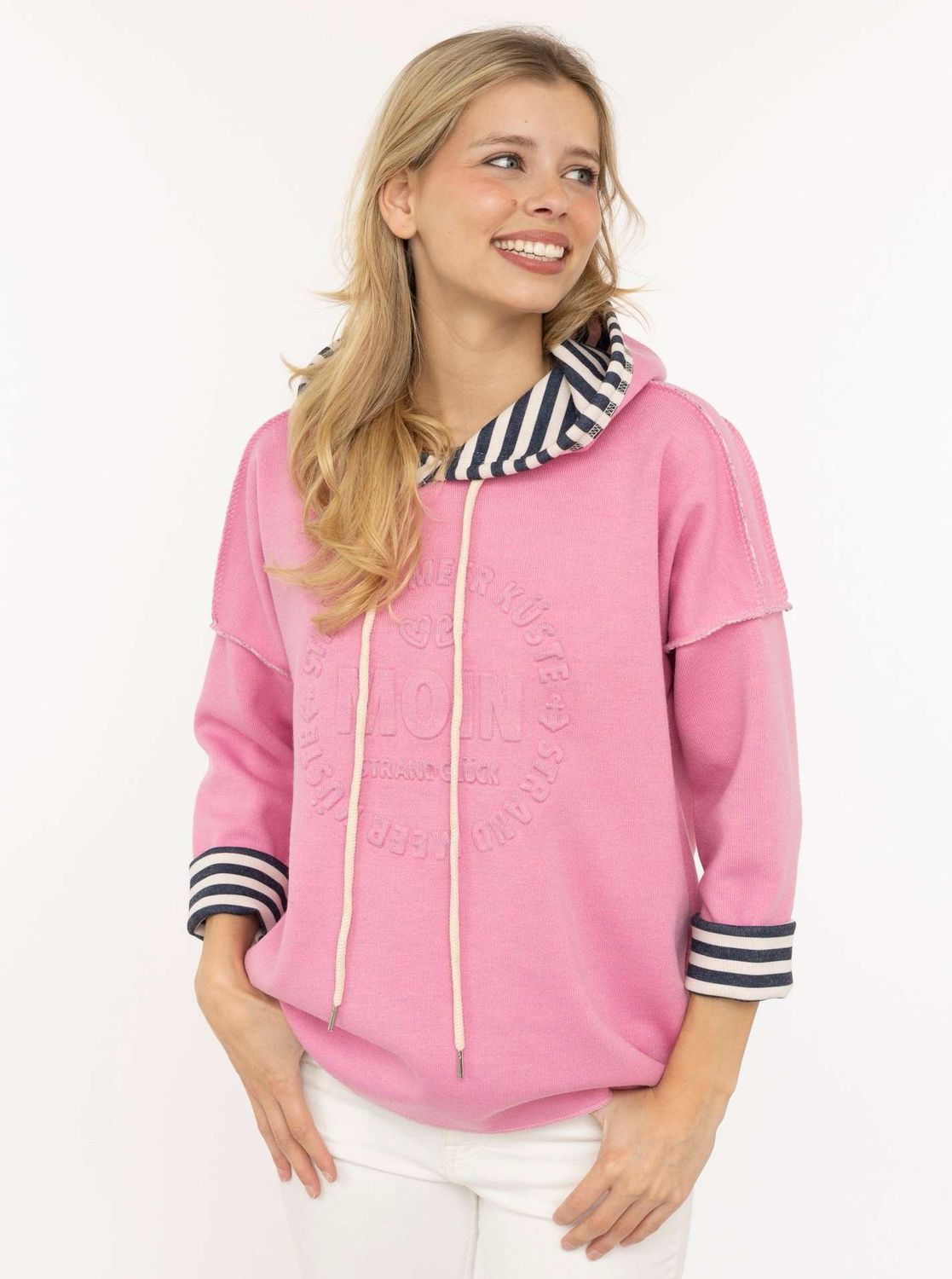 ? Zwillingsherz Hoodie Doubleface „stripe“ pink ? Zwillingsherz Hoodie Doubleface „stripe“ pink