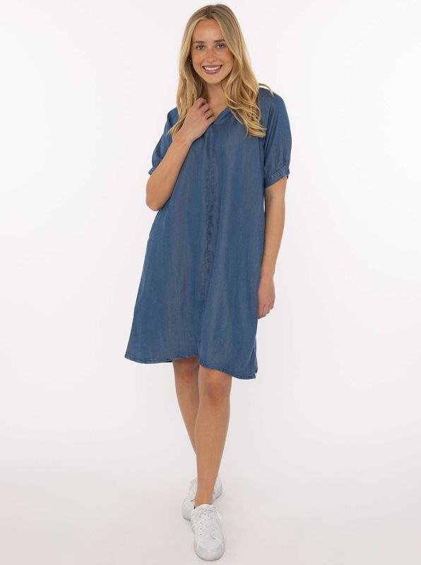 ? Zwillingsherz Blusenkleid Lyocell Jeans