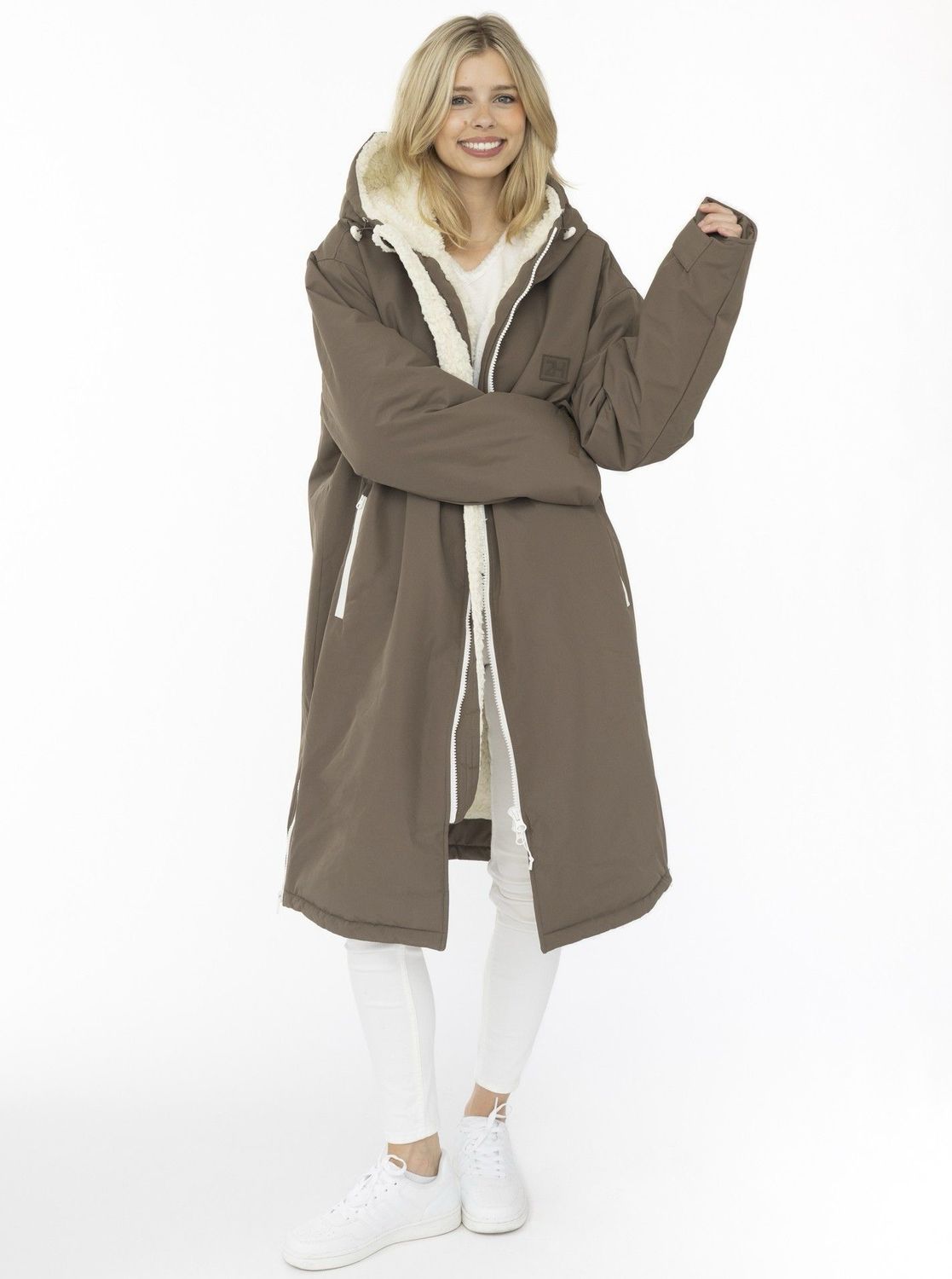 ? Zwillingsherz Oversized Windjacke Autumn taupe
