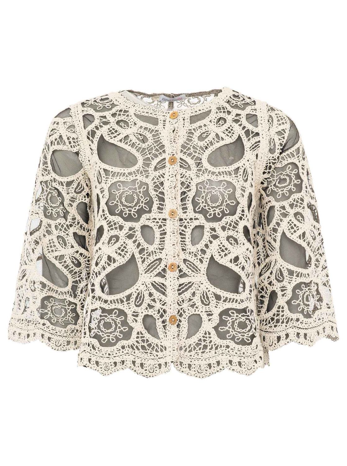 ? Zwillingsherz Cardigan mit Knöpfen "Lochstick" schwarz