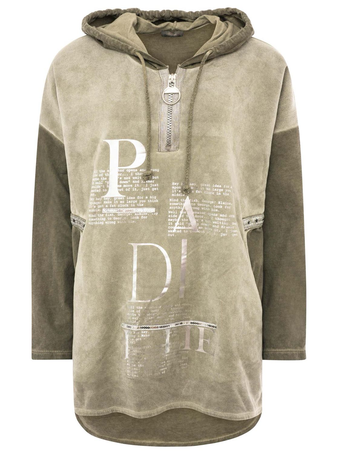 ? Zwillingsherz ZIP Hoodie Verse olive 