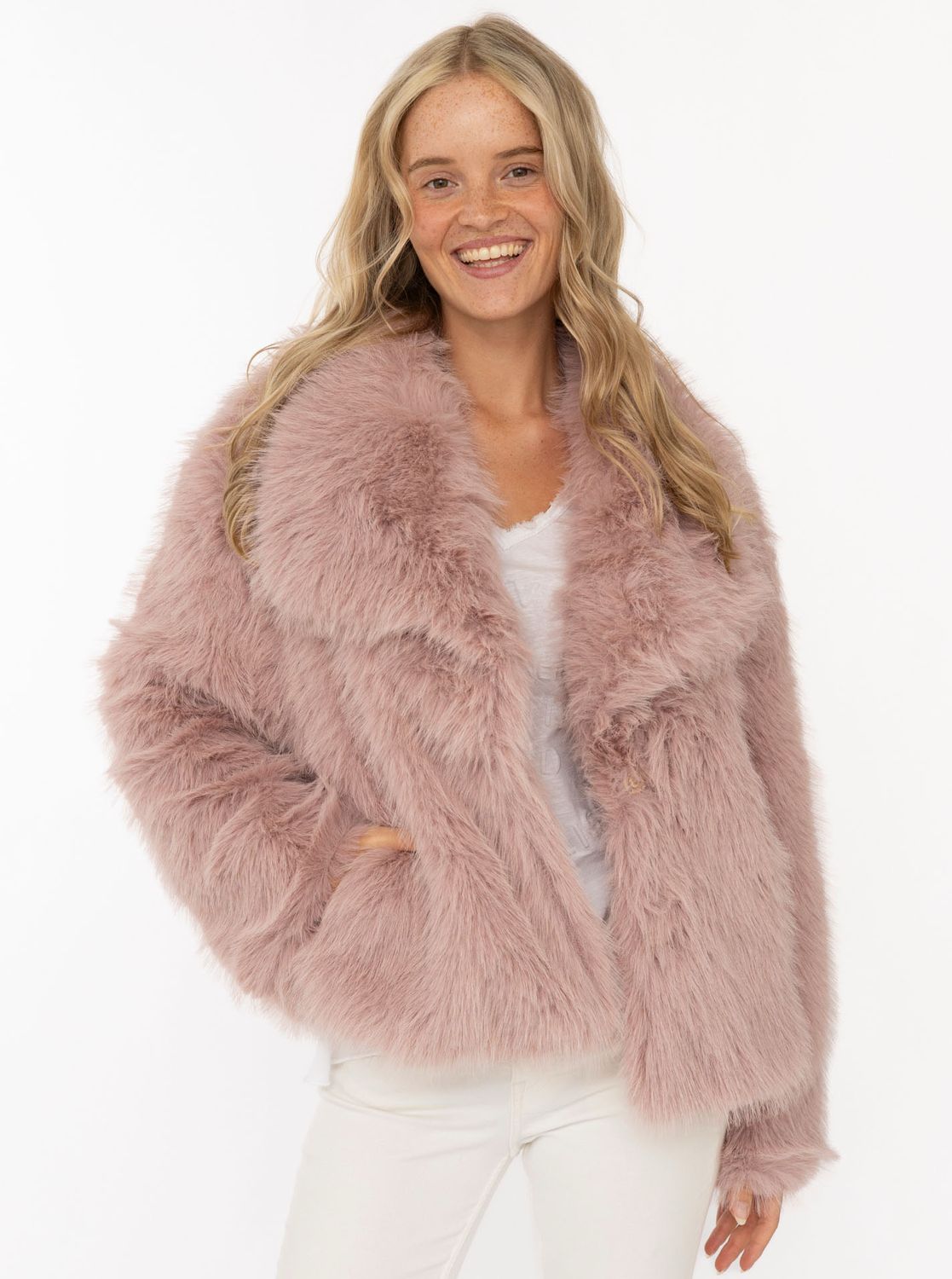 ? Zwillingsherz Jacke Crazy fur altrosa
