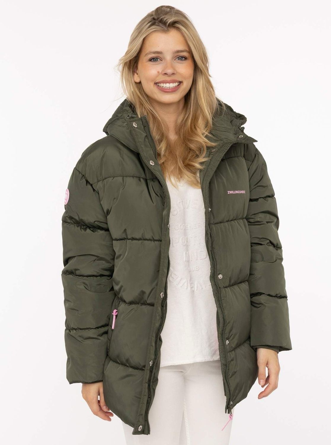 ? Zwillingsherz Steppjacke MORE LOVE oliv
