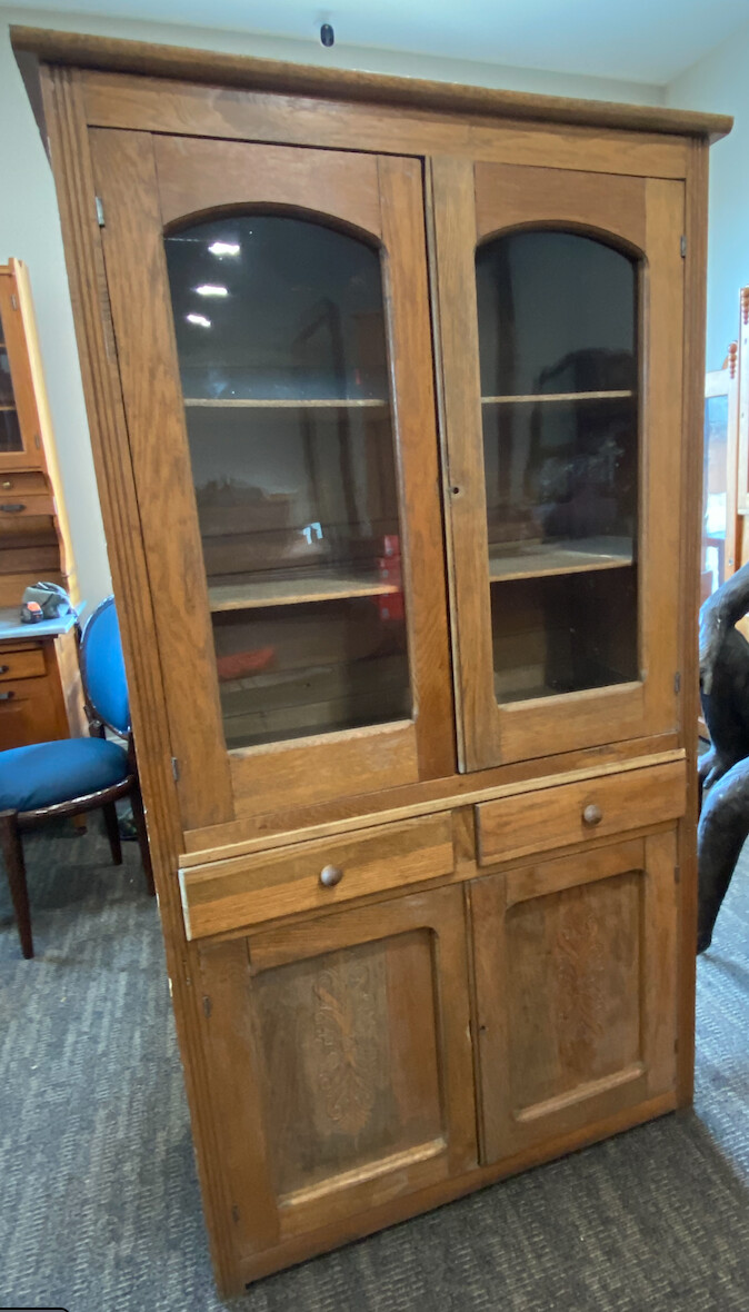 1890's Antique Pie Safe Wood Hutch (112022)