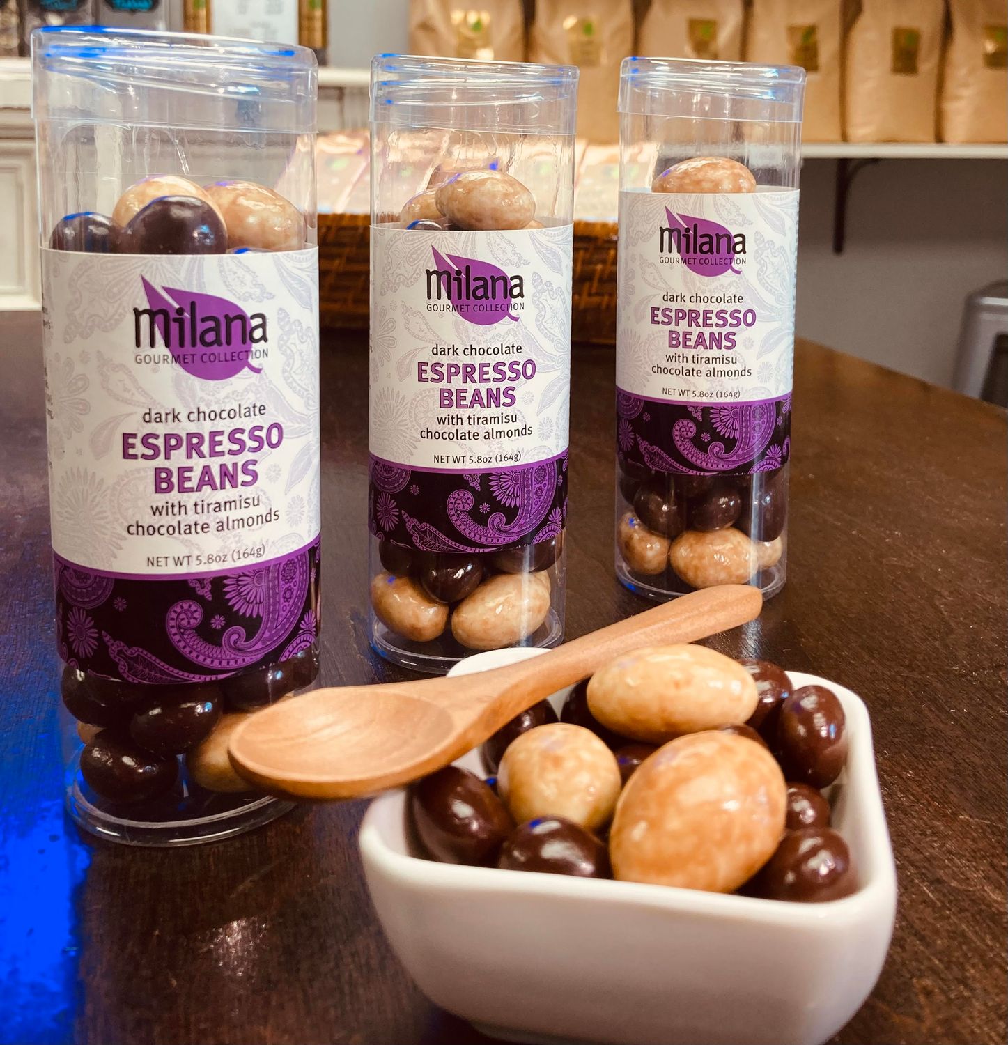 Dark Chocolate Espresso Beans with Tiramisu Chocolate Almonds