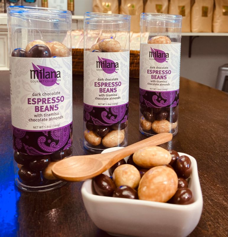 Dark Chocolate Espresso Beans with Tiramisu Chocolate Almonds