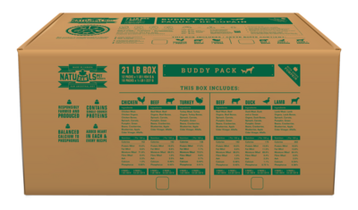 NatuRaw Frozenls - Buddy Premium Box Raw Frozen Food for Dogs with Beef, Duck & Lamb