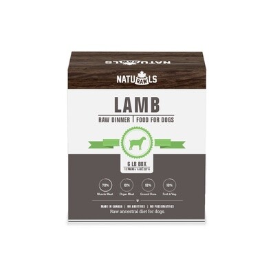 Naturawls - Lamb Raw Dinner Food for Dogs with Veggies & Fruits