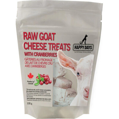 HAPPY DAYS DAIRIES - Frozen -Raw Frozen Goat Cheese Treat Cranberry 100g