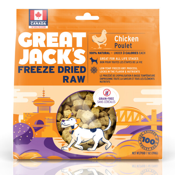 Great Jack's Dog Treats FD Raw Frozen Chicken 198g