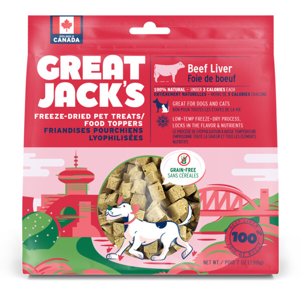 Great Jack's Dog Treats FD Raw Frozen Beef Liver 198g