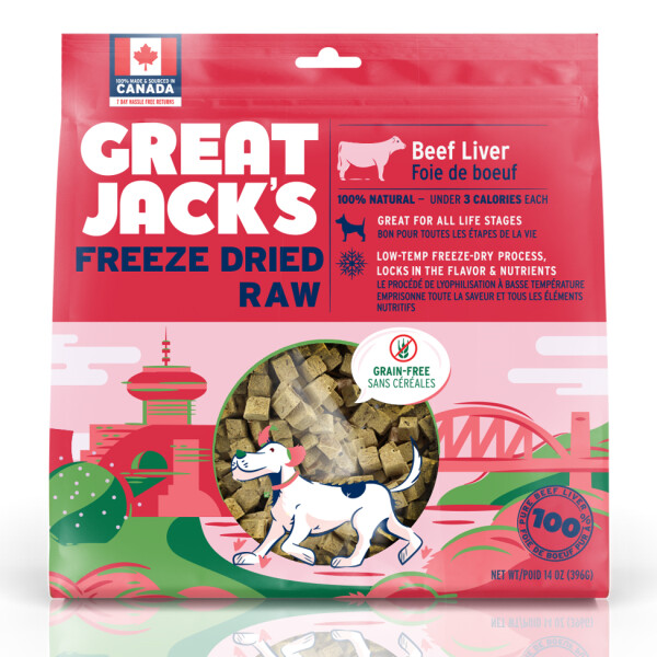Great Jack's Dog Treats FD Raw Frozen Beef Liver 396g