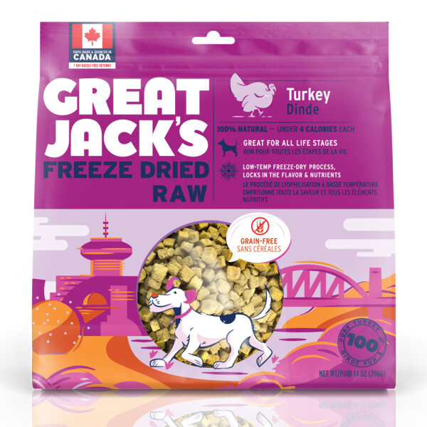 Great Jack's Dog Treats FD Raw Frozen Turkey 396g