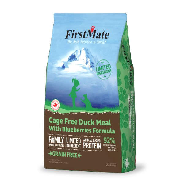 FirstMate Cat LID GF Cage Free Duck with Blueberries 4 lb