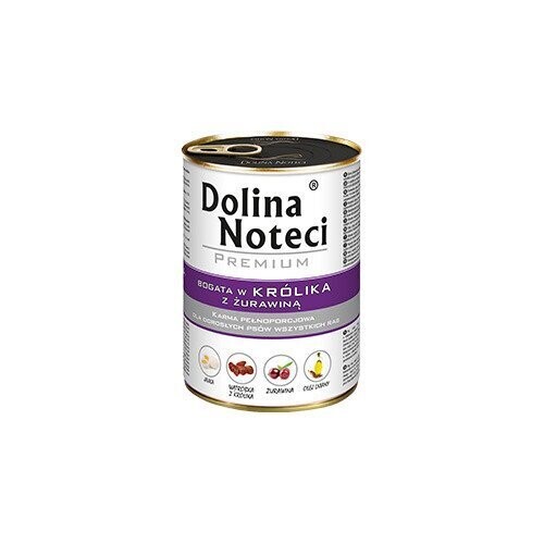 DOLINA NOTECI PREMIUM- RICH IN RABBIT AND CRANBERRY- WET FOOD FOR ADULT DOGS- 400 gr CANS
