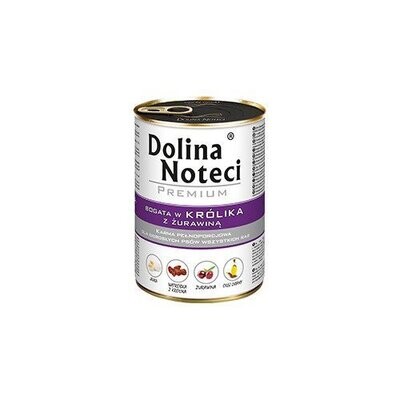 DOLINA NOTECI PREMIUM- RICH IN RABBIT AND CRANBERRY- WET FOOD FOR ADULT DOGS- 400 gr CANS