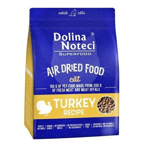 DOLINA NOTECI SUPERFOOD-AIR DRIED FOOD FOR ADULT CATS OF ALL BREEDS- TURKEY DISH- 1 kg BAGS