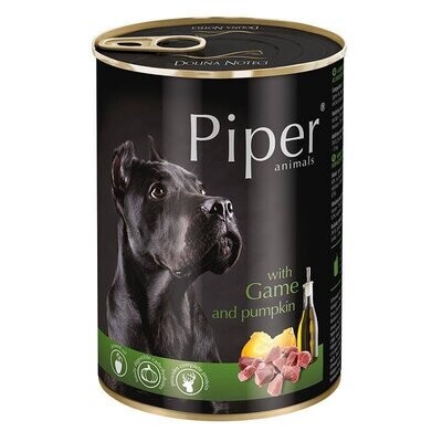 PIPER ANIMALS BY DOLINA NOTECI- GAME WITH PUMPKIN - WET FOOD FOR ADULT DOGS OF ALL BREEDS- 400 gr CANS