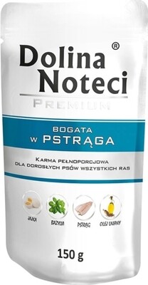 DOLINA NOTECI PREMIUM- RICH IN TROUT- WET FOOD FOR ADULT DOGS OF ALL BREEDS- 150 gr POUCHES