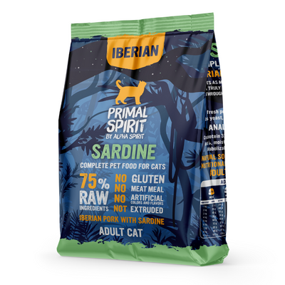 Primal Spirit by Alpha Spirit- IBERIAN SARDINE- Complete Dry Adult Cat Food (1kg)