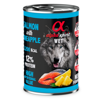 ALPHA SPIRIT- SALMON WITH PINEAPPLE- Complete Wet Adult Dog Food- 400 gr