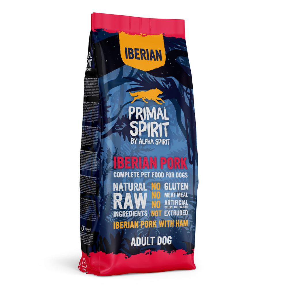 Primal Spirit by Alpha Spirit- 70 %- IBERIAN PORK (NO CHICKEN) - Complete Dry Dog Food (12 kg)